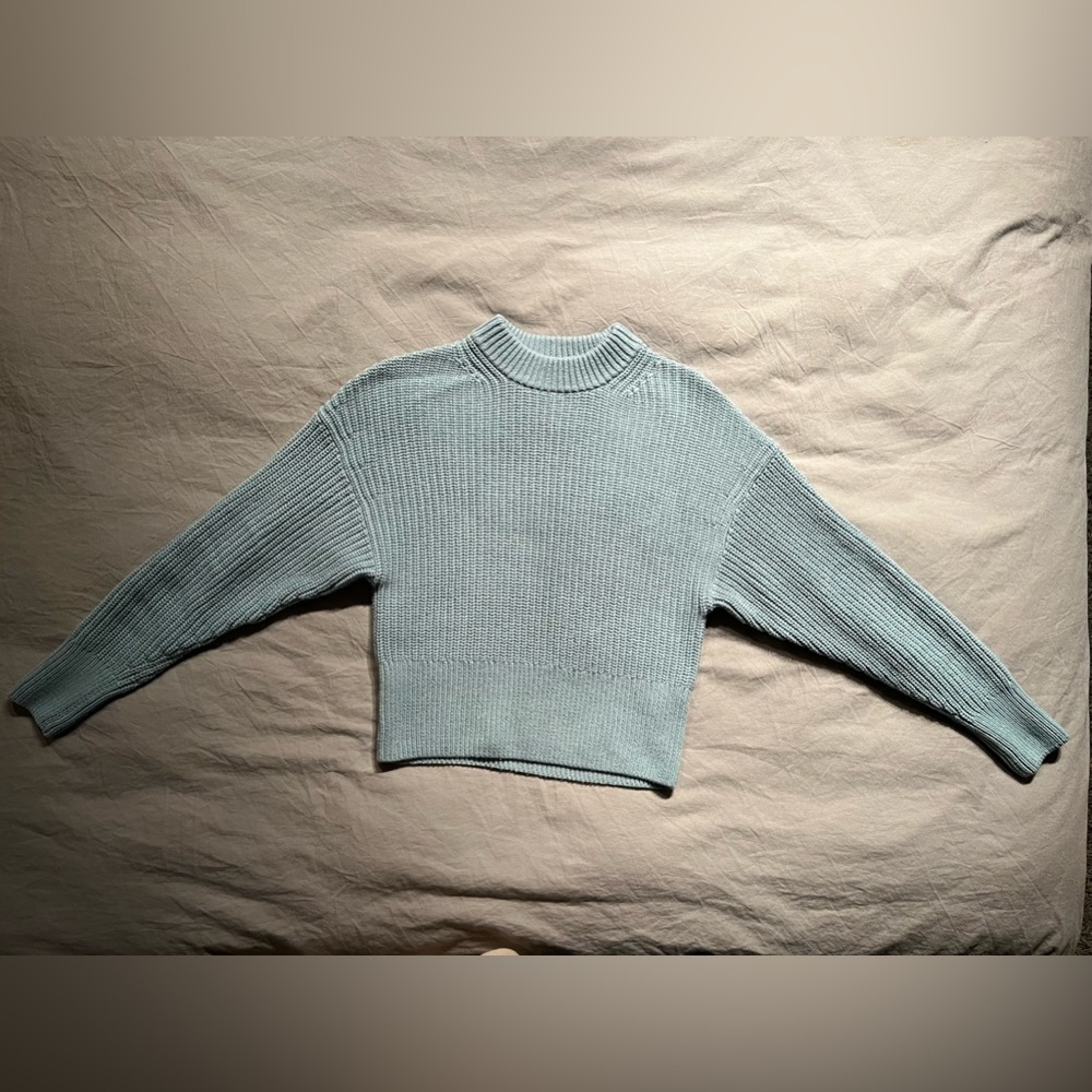 Everlane The Texture Cotton Crew - Blue Shadow, size XS